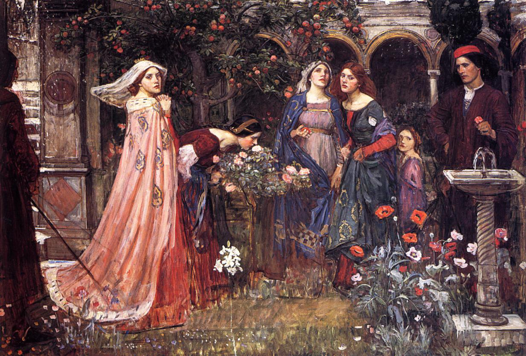 The Enchanted Garden in Detail John William Waterhouse